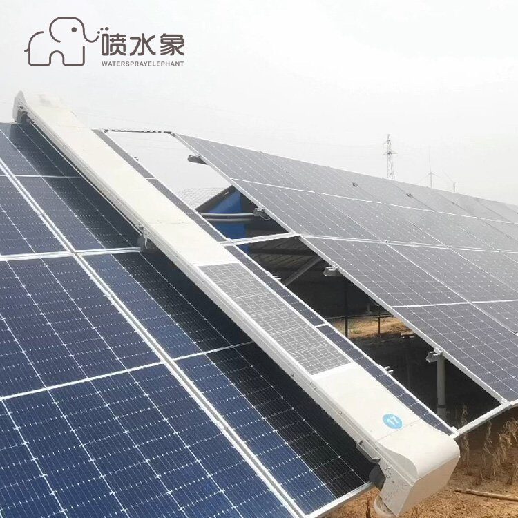 WSE-R20 hanging cleaning robot installed on a solar array