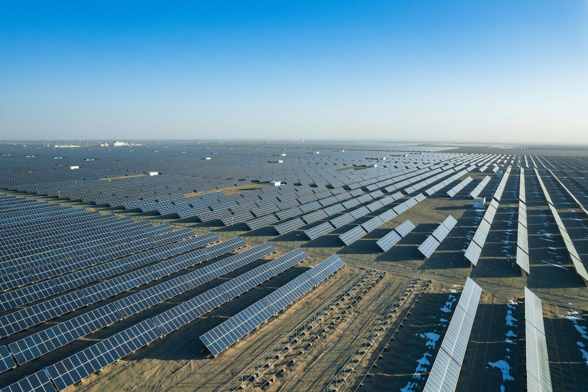 Utility-scale ground-mount solar farm cleaning